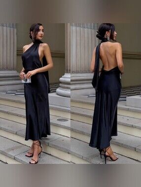 italian summer tie neck midi dress black from selfie leslie Italian Summer Tie Neck Midi Dress Olive